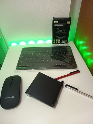TECLADO RATON TECLAST NUEVO AURICULAR BT SOPORTE..