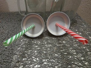 Barattoli Vetro  con Tappo e Cannuccia