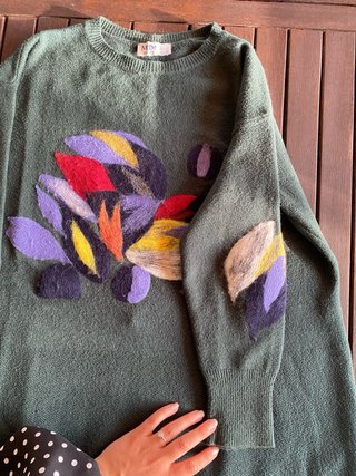 Jersey Oversize Flores Vintage Talla M
