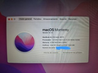 MacBook Air 13 2017 Plata