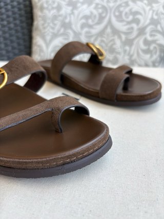 Sandalias Zara Marrón Hebilla Dorada Talla 37