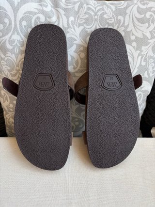 Sandalias Zara Marrón Hebilla Dorada Talla 37