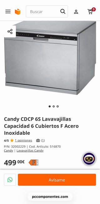 Lavavajillas Candy CDCP 6S