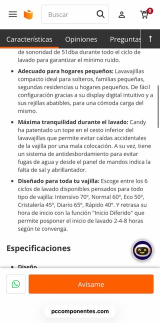 Lavavajillas Candy CDCP 6S