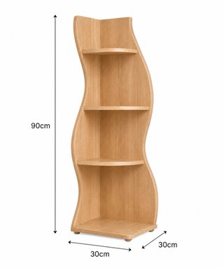 Estantería Esquinera en Madera Diseño Ondulado