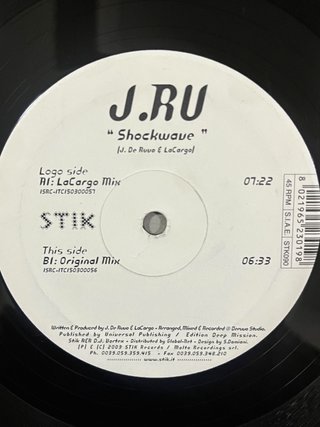 J.Ru "Shockwave" vinile techno trance / hard house