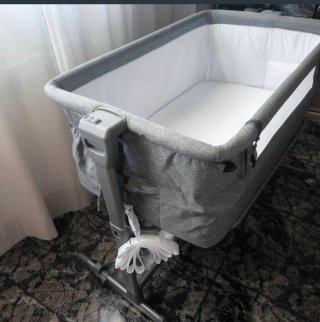 Cuna colecho Kinderkraft gris