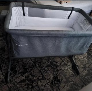 Cuna colecho Kinderkraft gris