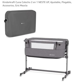 Cuna colecho Kinderkraft gris