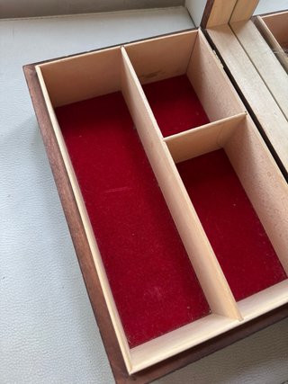 Joyero madera tallada verde
