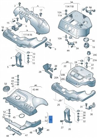 Cubierta de motor VAG 06A119518G
