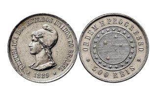 500 Reis PLATA Brasil 1889