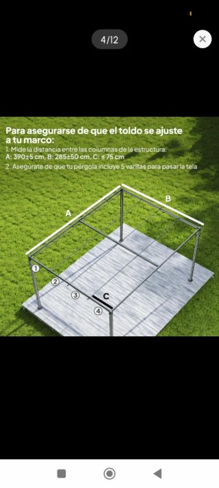 Tetto di ricambio per gazebo 4x3