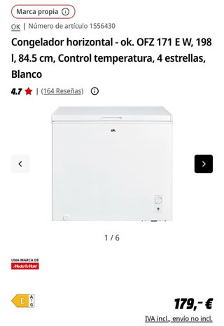Congelador horizontal OK. OFZ171EW (CON GARANTIA)