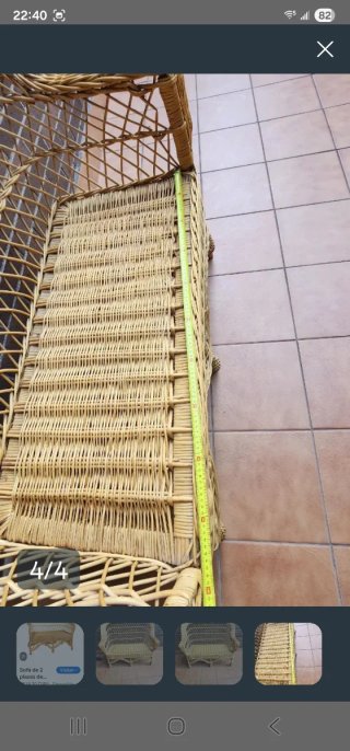 Sofá de mimbre 2 plazas Nuevo