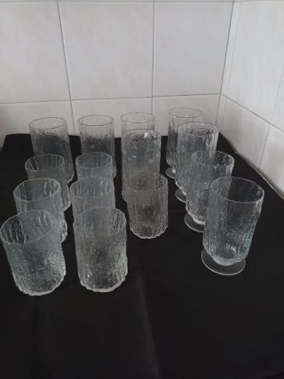 Copos nórdicos vidro prensado casca de árvore