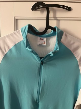 Camiseta Ciclismo Mujer Azul y Blanca