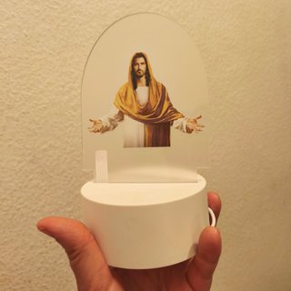 Lámpara LED Transparente Jesús marrón