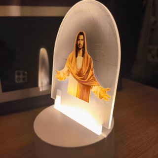 Lámpara LED Transparente Jesús marrón