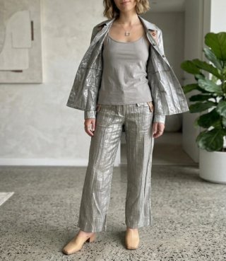 LE GATTE JEANS - Pantalón plateado Talla Única