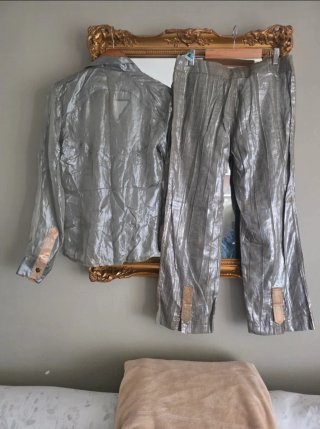 LE GATTE JEANS - Pantalón plateado Talla Única