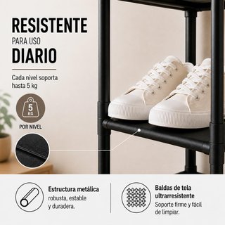 Zapatero 10 Niveles AlfaHome Negro
