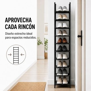 Zapatero 10 Niveles AlfaHome Negro