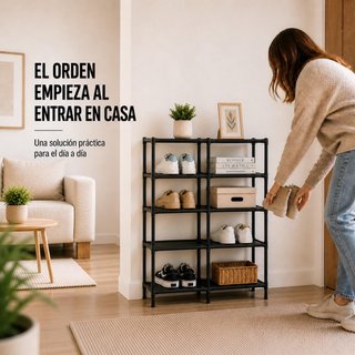 Zapatero 10 Niveles AlfaHome Negro