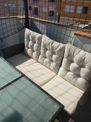 Conjunto Muebles Jardín Ratán y Cristal
