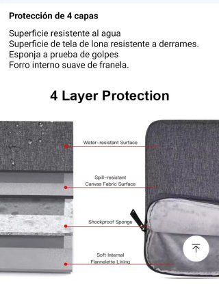 Funda para portátil de 14 pulgadas  gris