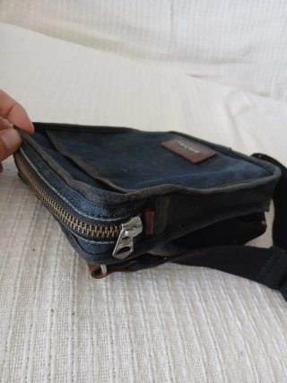 Diesel men's denim crossbody bag — vintage