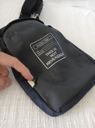 Diesel men's denim crossbody bag — vintage