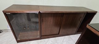 Mueble auxiliar madera y cristal