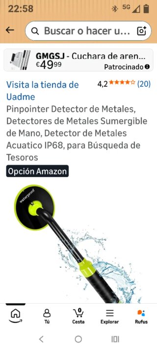 Detector Metales acuatico Uadme profesional