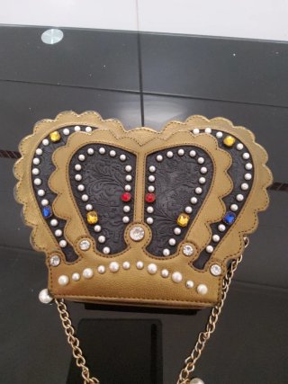 Bolso Vendula London Corona Piel Negro/Dorado