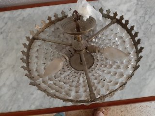 Lámpara de techo cristal y metal
