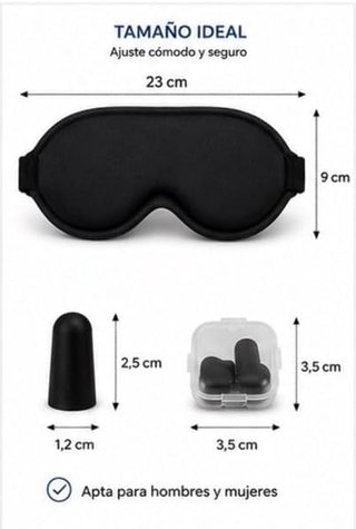 Kit Antifaz 3D y Tapones Dormir
