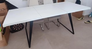 Mesa de comedor extensible moderna blanca