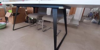 Mesa de comedor extensible moderna blanca