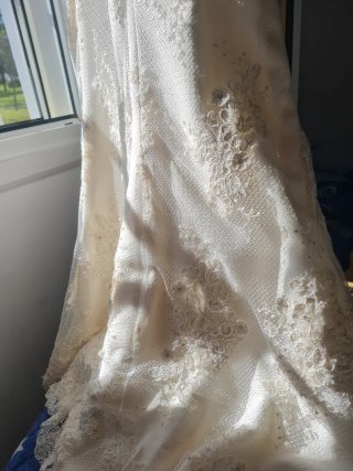 Traje de Novia Encaje Beige/Blanco