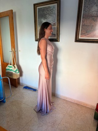Vestido fiesta rosa elástico talla 40-44