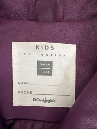 Chaqueta Morada Cuero Niña Talla 13-14