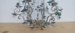 Lámpara araña italiana vintage Murano, década 50