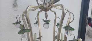 Lámpara araña italiana vintage Murano, década 50
