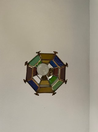 Lámpara colgante cristal y metal