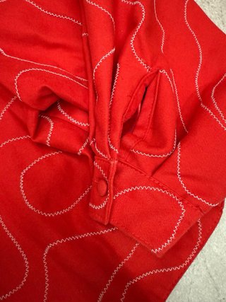 Chaqueta crop roja manga abullonada