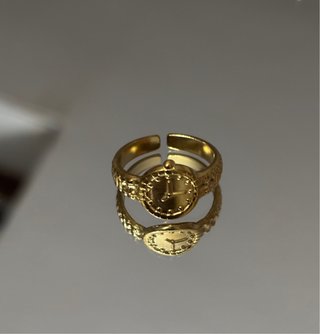 Anillo Reloj Vintage Ajustable Dorado