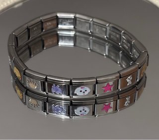 Pulsera Italiana Charms Retro Plata