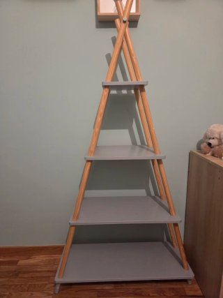 Estantería infantil tipi madera y gris