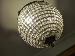 Lámpara de techo de cristal y metal